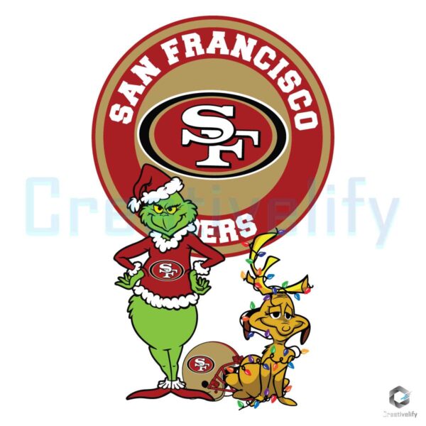 Grinch And Max SF 49ers Football SVG File