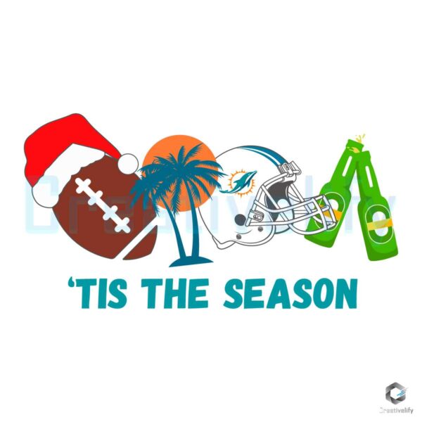 tis-the-season-miami-christmas-football-svg