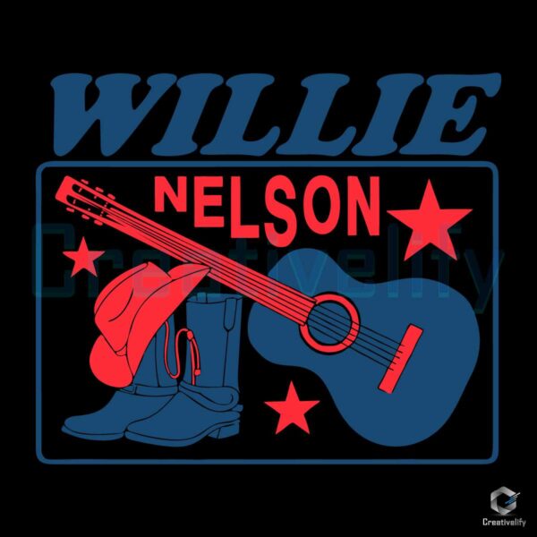 Willie Nelson Guitar Boots Cowboy SVG File