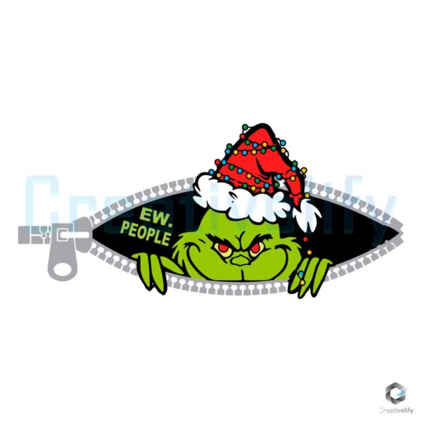 funny-grinch-ew-people-santa-hat-svg