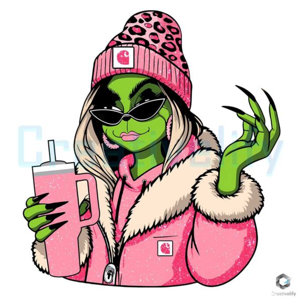 pink-glitter-grinch-cartoon-boujee-leopard-png