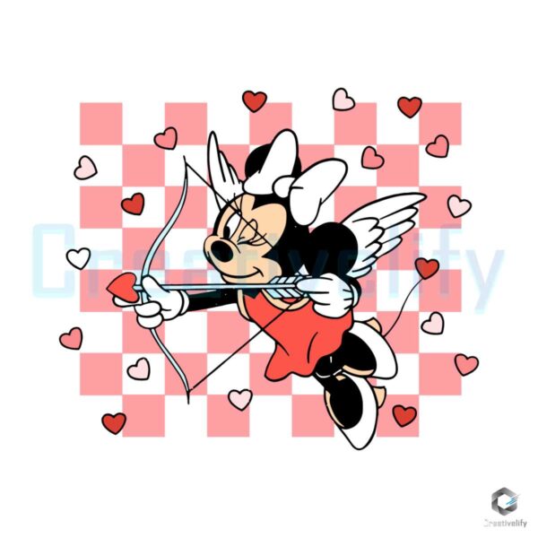 Minnie Cupid's Checkered Valentines SVG