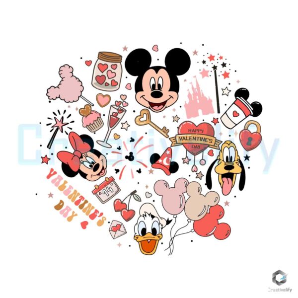 Disney Friends Heart Valentine's Day PNG