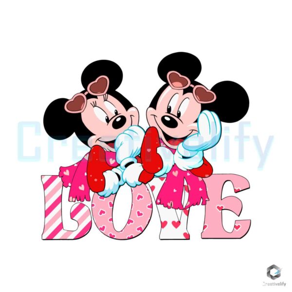 Love Mickey Minnie Valentine's Day SVG