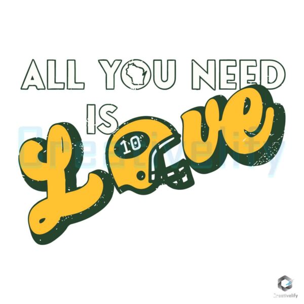 all-you-need-is-love-green-bay-helmet-svg