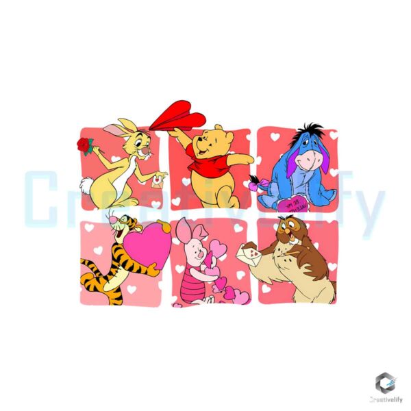 Winnie The Pooh Friends Valentine PNG File