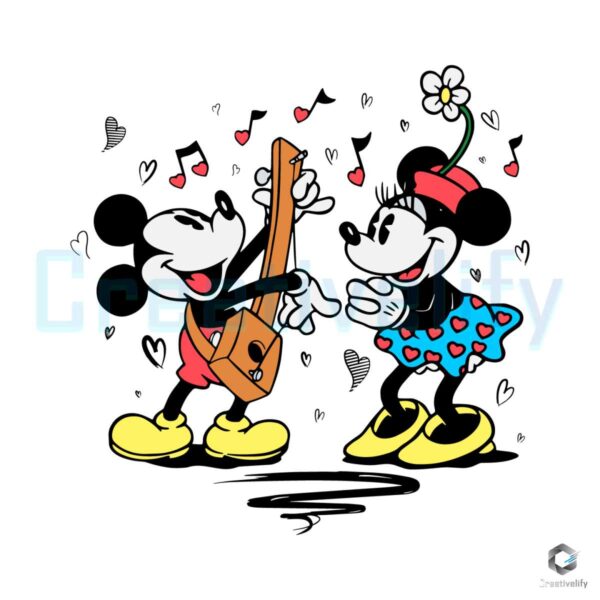 Mickey Minnie Singing Valentine's Day SVG