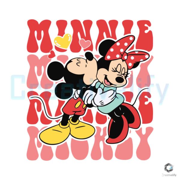 Minnie Mouse Kissing Valentine's Day SVG