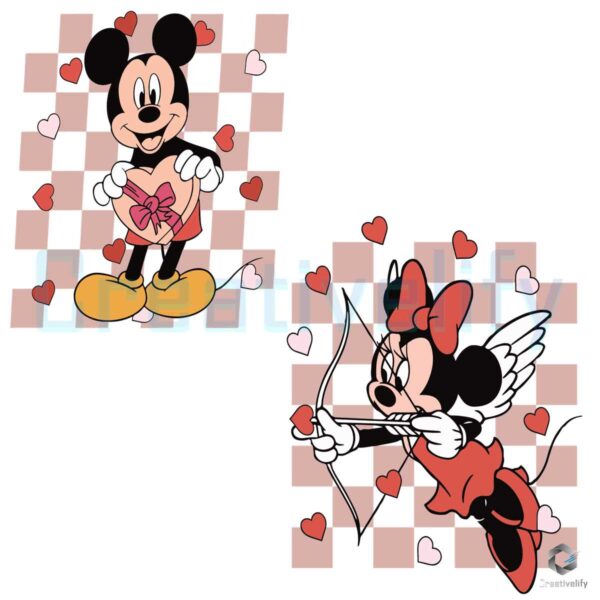 Mickey Minnie Checked Disney In Love SVG