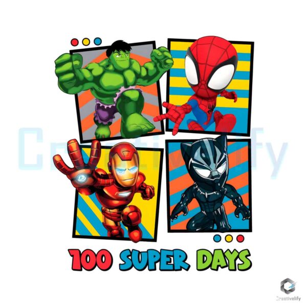 retro-spiderman-hero-100-super-days-png