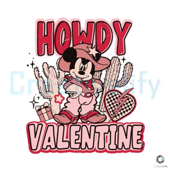 Love Cowboy Mickey Howdy Valentine SVG