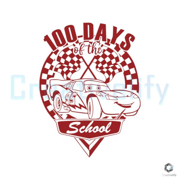 100 Days Of School Lightning McQueen SVG