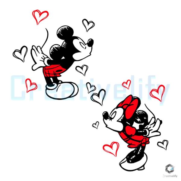 Mickey Minnie Couple Valentine's Day SVG