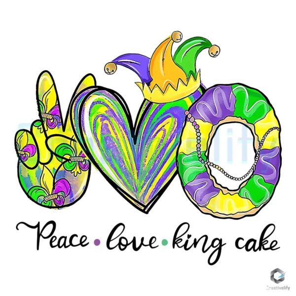 peace-love-king-cake-mardi-gras-png