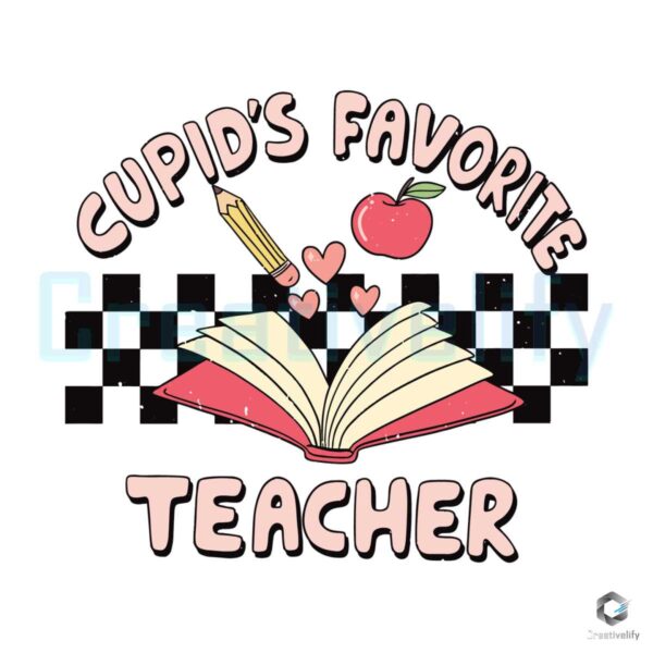 Retro Cupid's Favorite Teacher Valentine SVG