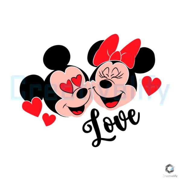 Love Mickey Minnie Valentine SVG File