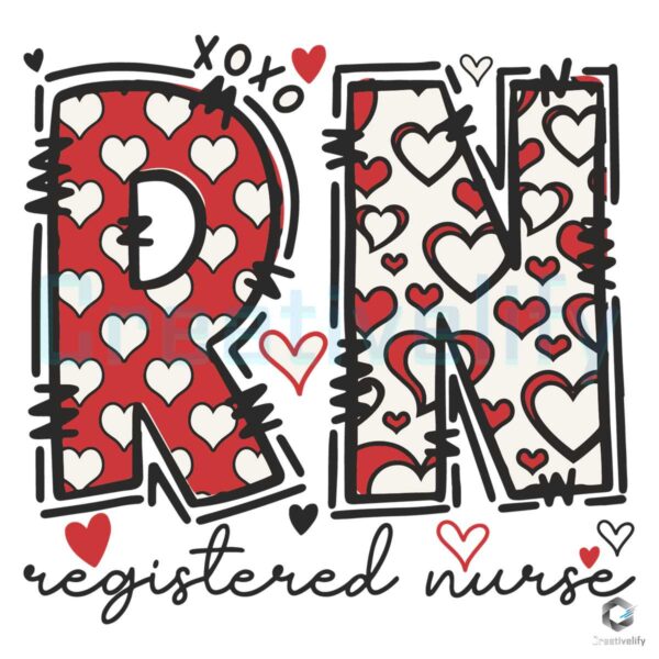 rn-registered-nurse-xoxo-valentine-svg