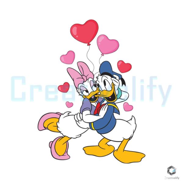 Donald and Daisy Love Valentine SVG File