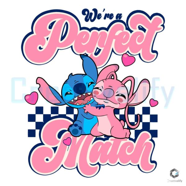 We Are A Perfect Match Stitch Angel SVG