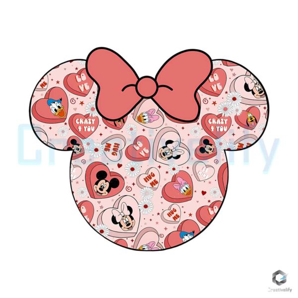 Love Minnie Head Valentine's Day PNG