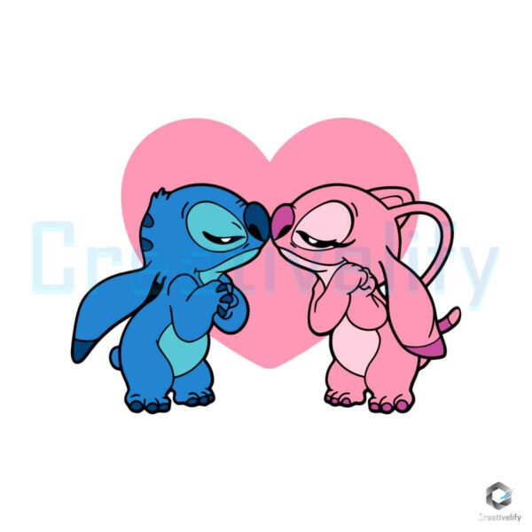 Stitch And Angel Lover Valentine SVG
