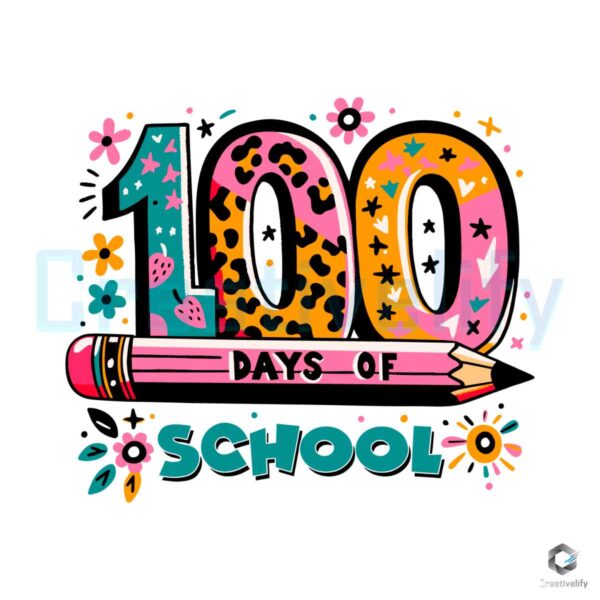 leopard-100-days-of-school-pencil-svg