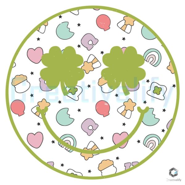 Lucky Charm Smiley Face Patricks Day SVG