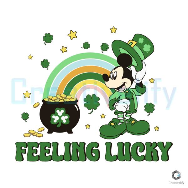 Mickey Feeling Lucky St Patricks Day SVG