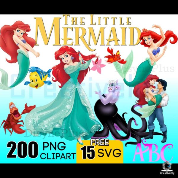 Disney Little Mermaid Bundle PNG File