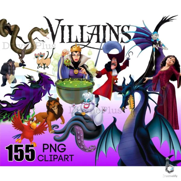 Villains Evil Disney Character PNG Bundle File