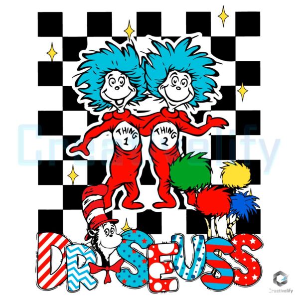 Funny Dr Seuss Thing 1 Thing 2 SVG File