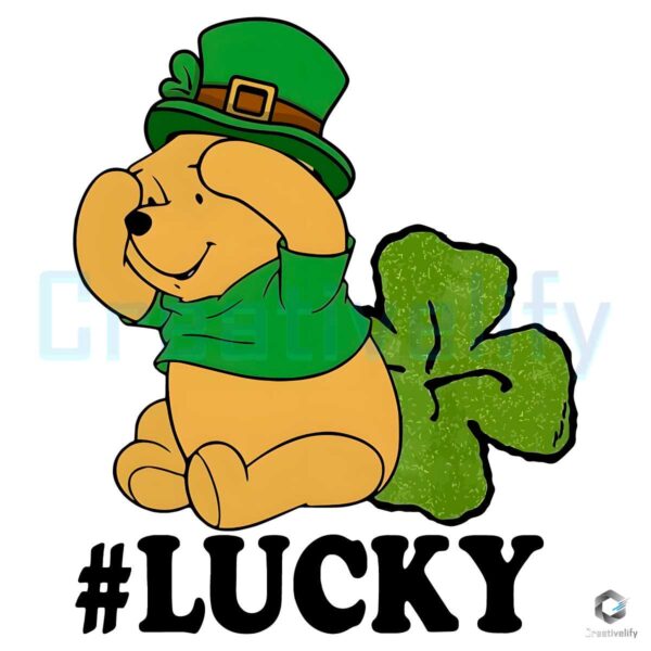 Lucky Winnie The Pooh Patricks Day PNG