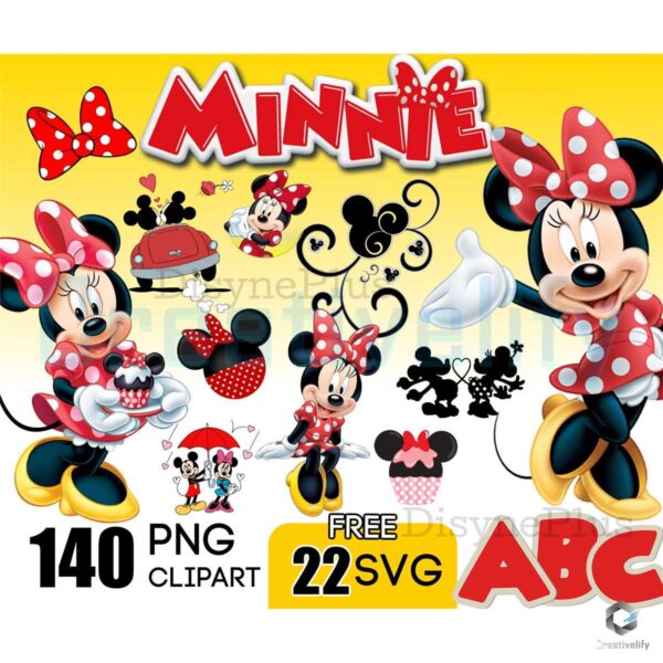 Red Minnie Mouse Mickey Bundle PNG File