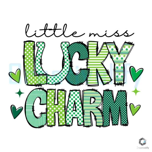 Little Miss Lucky Charm Patricks Day SVG