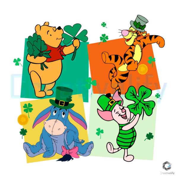 Disney Pooh Lucky Patricks Day SVG