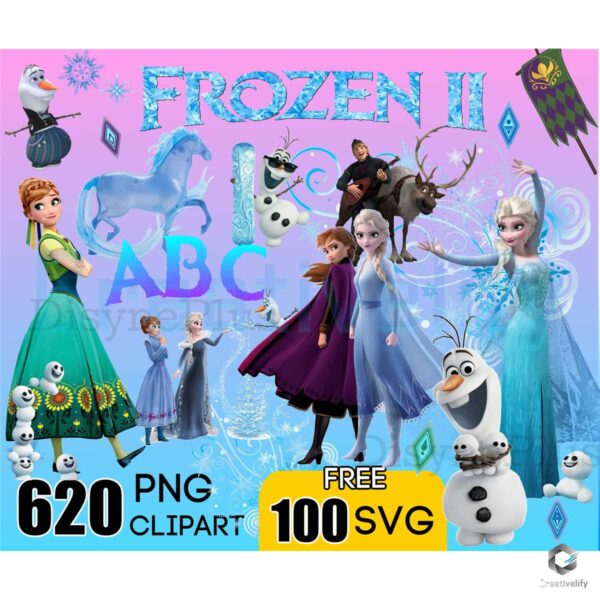 Frozen Elsa And Anna Bundle PNG Design