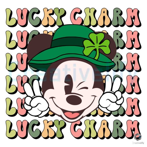 Lucky Charm Mickey Patricks Day SVG