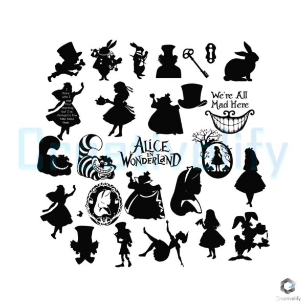 Alice In Wonderland Vintage SVG Bundle File