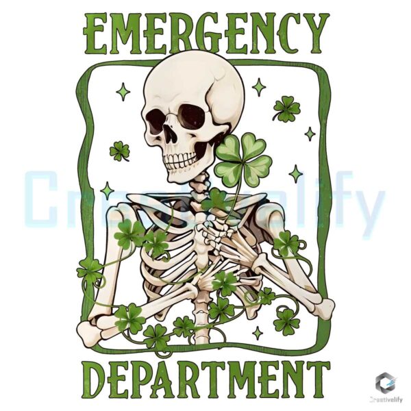 Emergency Department PNG St Patricks Day Skeleton File