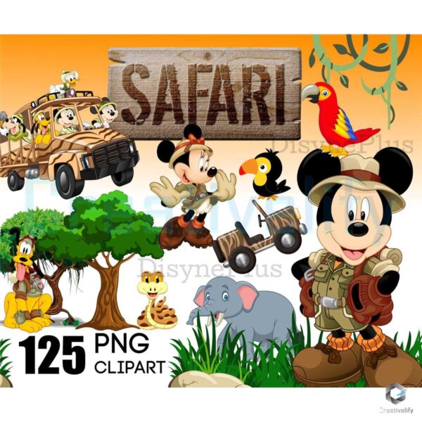 Mickey Mouse Safari Bundle PNG File Digital