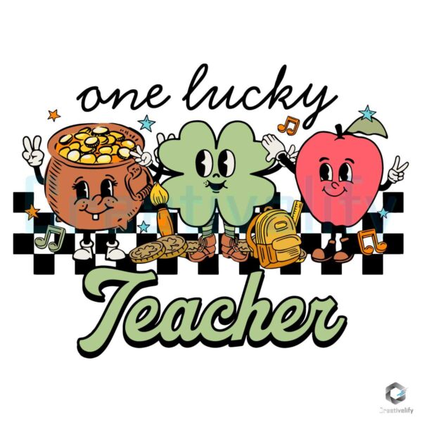 Funny One Lucky Teacher SVG Design