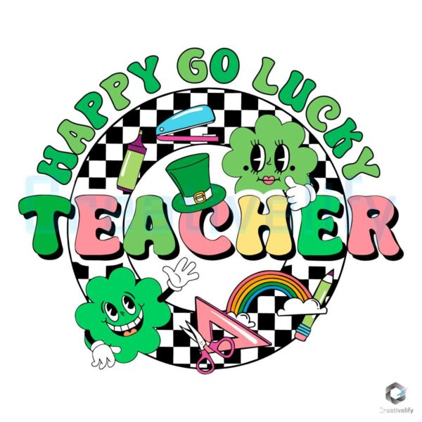 Go Lucky Teacher Patricks Day SVG