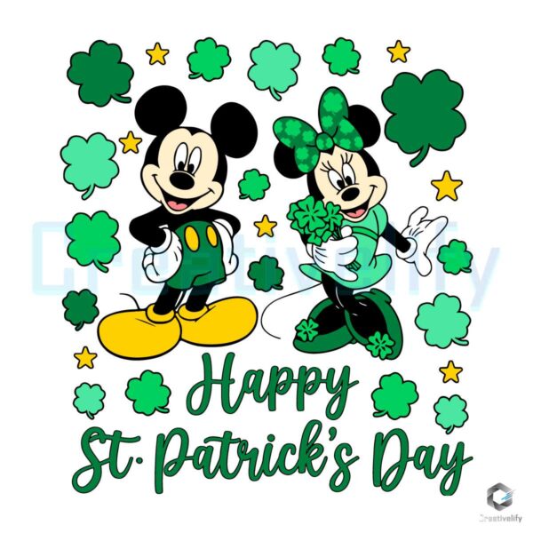 Happy Mickey Minnie St Patricks Day SVG