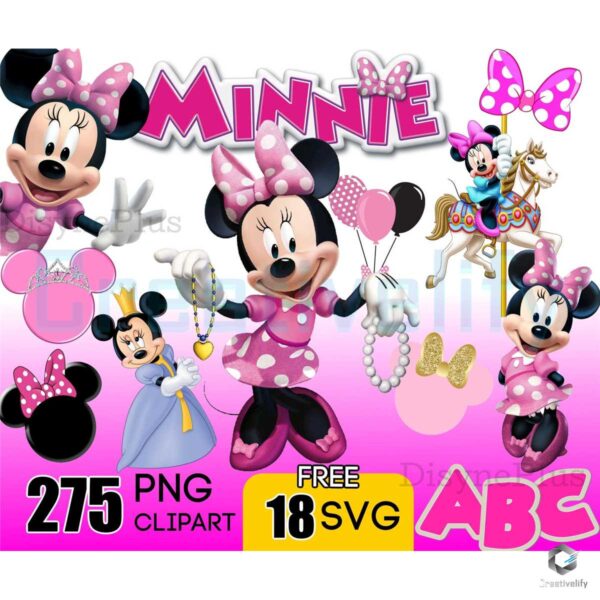 Minnie Mouse Disney Bundle PNG File Digital