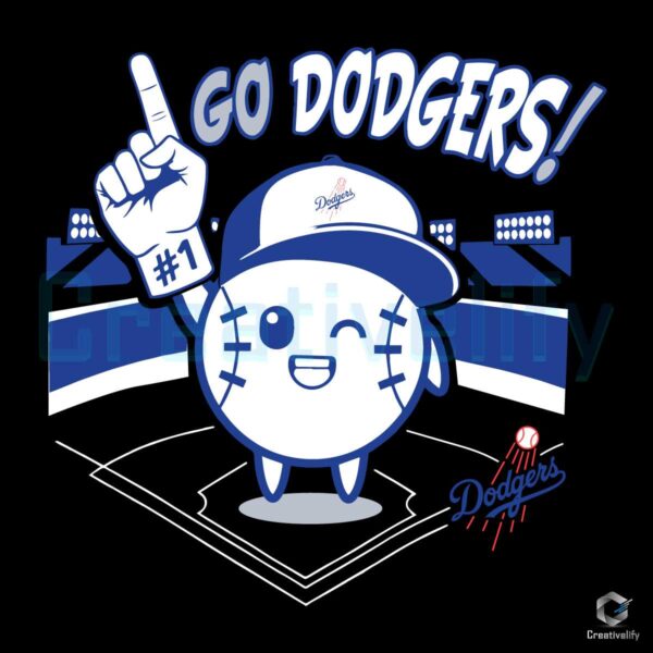 Go Dodgers MLB Baseball SVG File Design