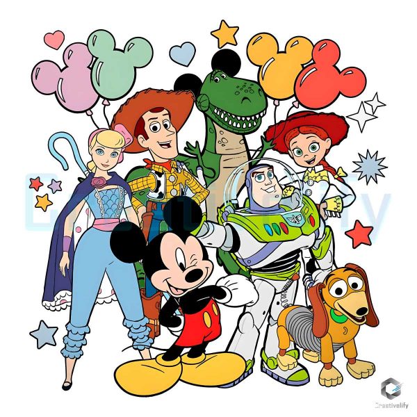 Disney Mickey And Toy Story Characters PNG File