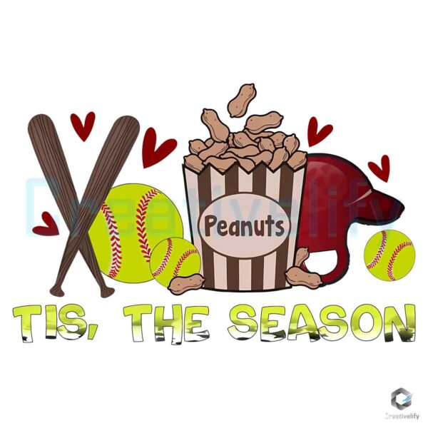 Tis The Season Softball Mama Peanuts PNG
