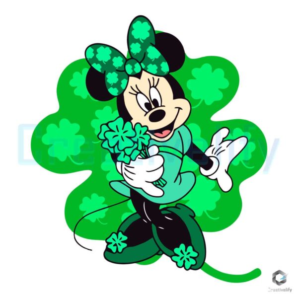 Minnie Shamrock St Patricks Day SVG