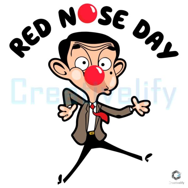 Red Nose Day Funny Mr Bean SVG File