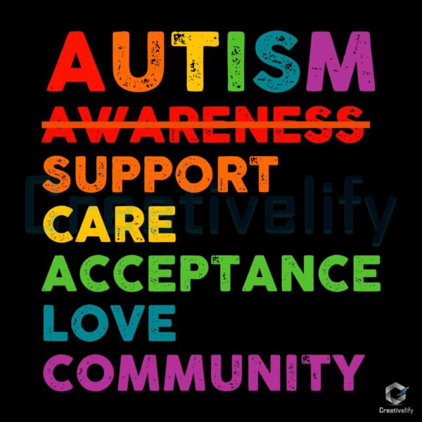Autism Awareness Support Care Acceptance SVG